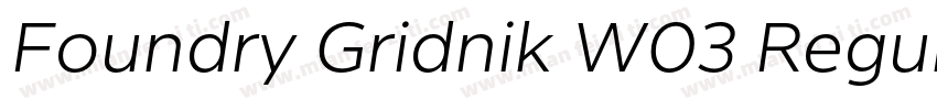 Foundry Gridnik W03 Regular字体转换